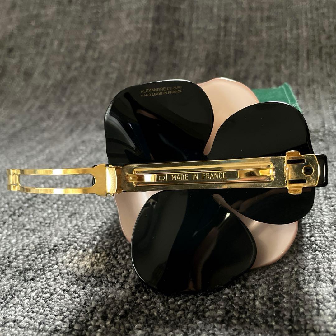 リル美品 フランス製 アレクサンドルドゥパリ カメリア花 バレッタ