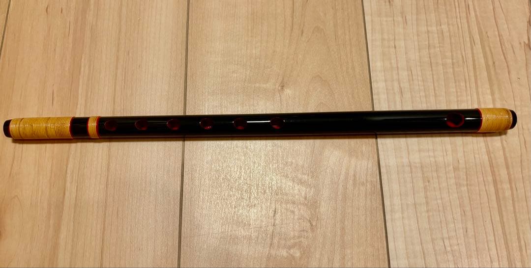 黒色 篠笛 6穴 七本調子 紫山