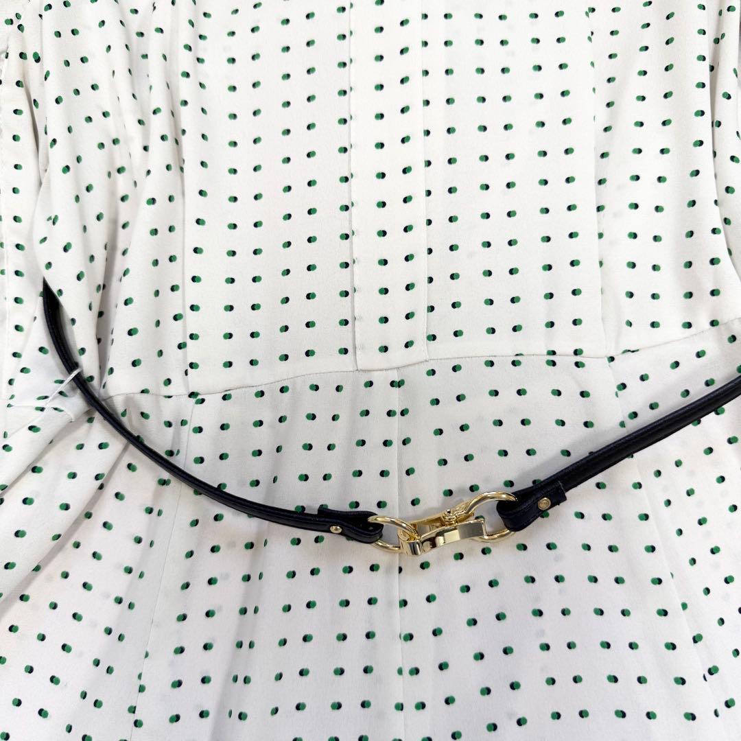 【極美品✨】アナイ ピンドットプリント袖ギャザーワンピース　2023年　36