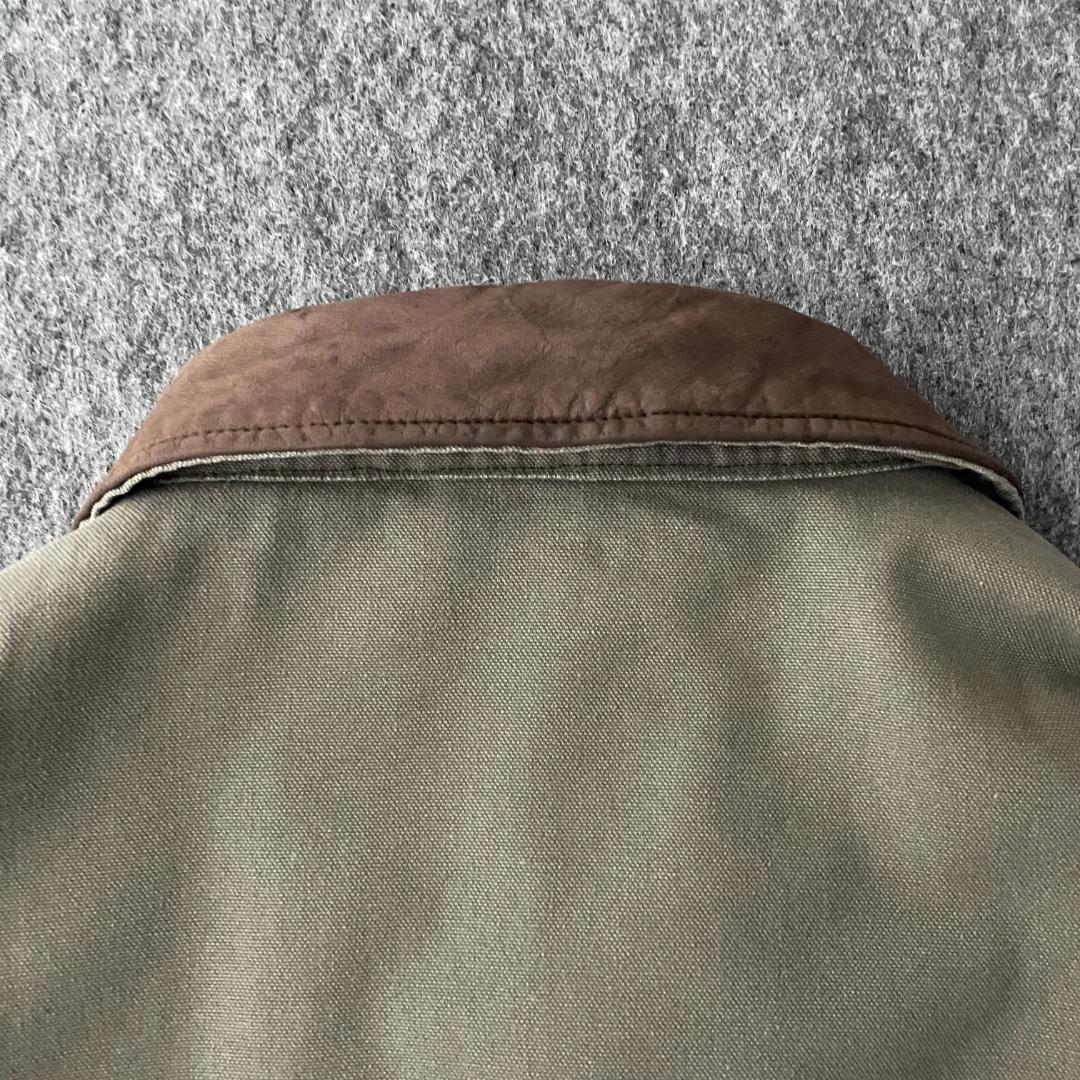 WOOLRICH　カバーオールジャケット　ハンティング　レザーカラー切替　裏ボア