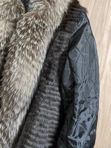 A976　未使用保管品　フォックス　ロシアリス　シルク　ライナーコート　毛皮