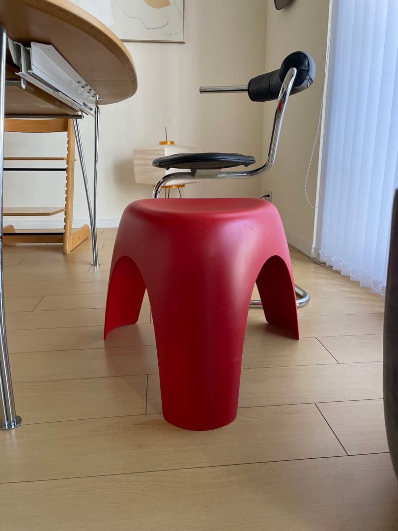 【廃版カラー定価1.87万】Vitraヴィトラ製エレファントスツール 柳宗理　赤