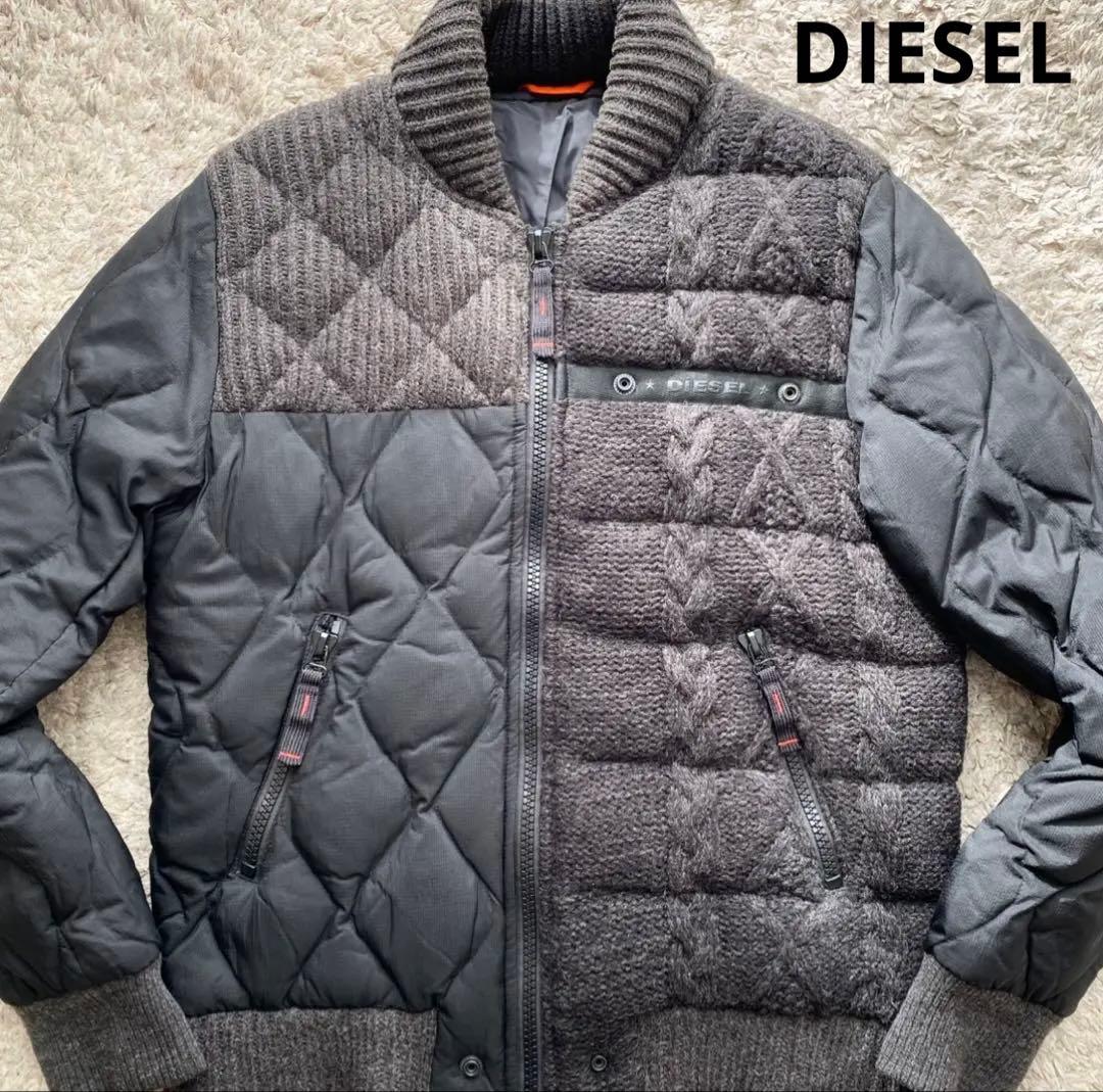 極美品✨ディーゼル ダウンジャケット K-BOOMS ニット切替 M相当