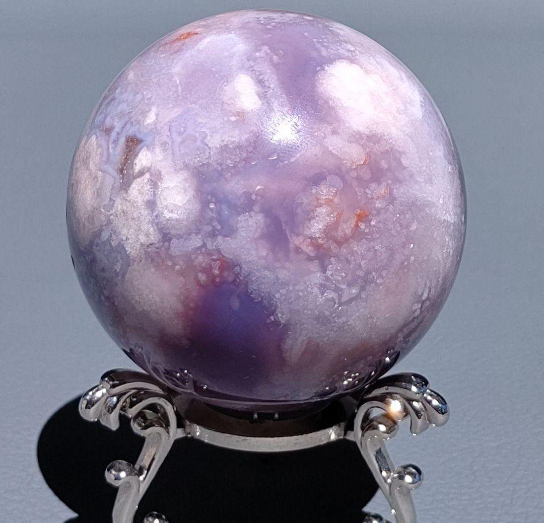 専用　ブルー桜瑪瑙　スフィア　天然石❖　no.0711