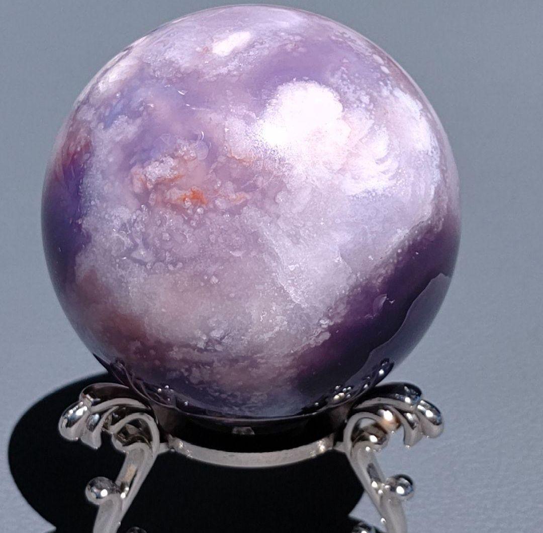 専用　ブルー桜瑪瑙　スフィア　天然石❖　no.0711