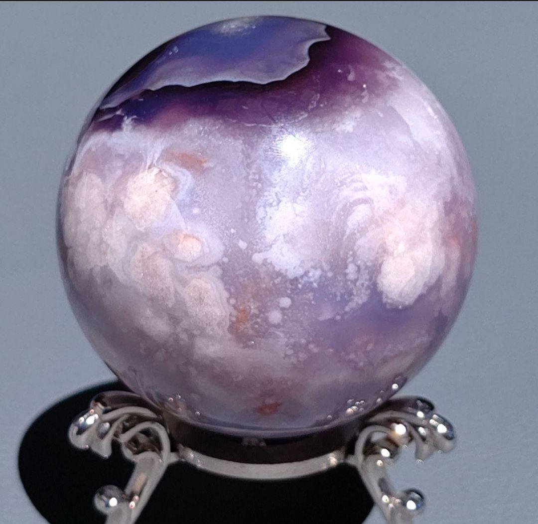 専用　ブルー桜瑪瑙　スフィア　天然石❖　no.0711