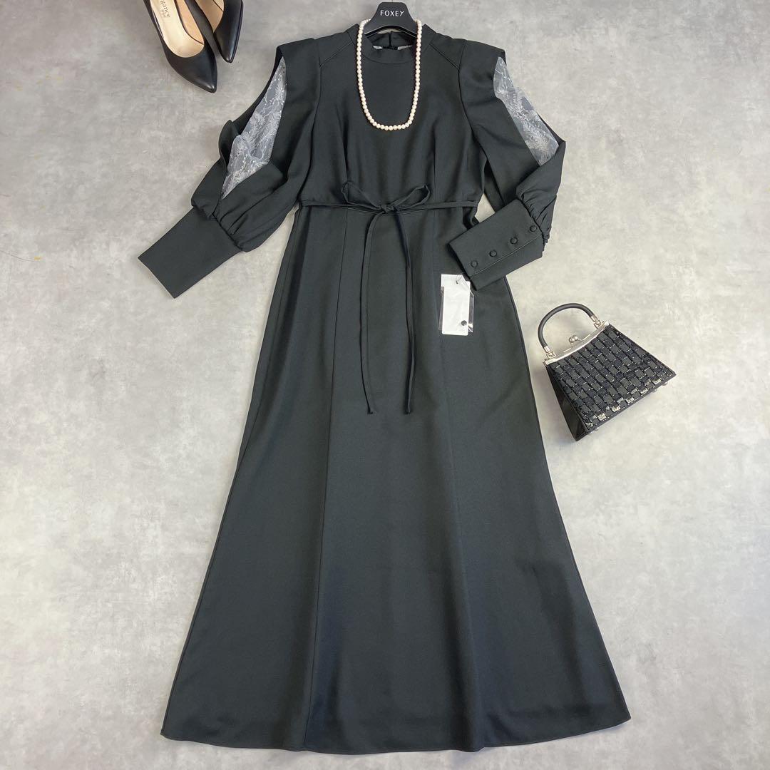 【タグ付き】niana スリーブスリット刺繍レースフレアドレス 結婚式 お呼ばれ