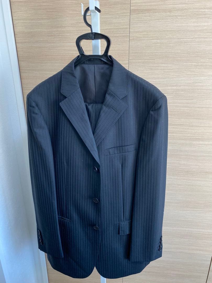 美品　バーバリーブラックレーベル　スーツセット　紺　ストライプ