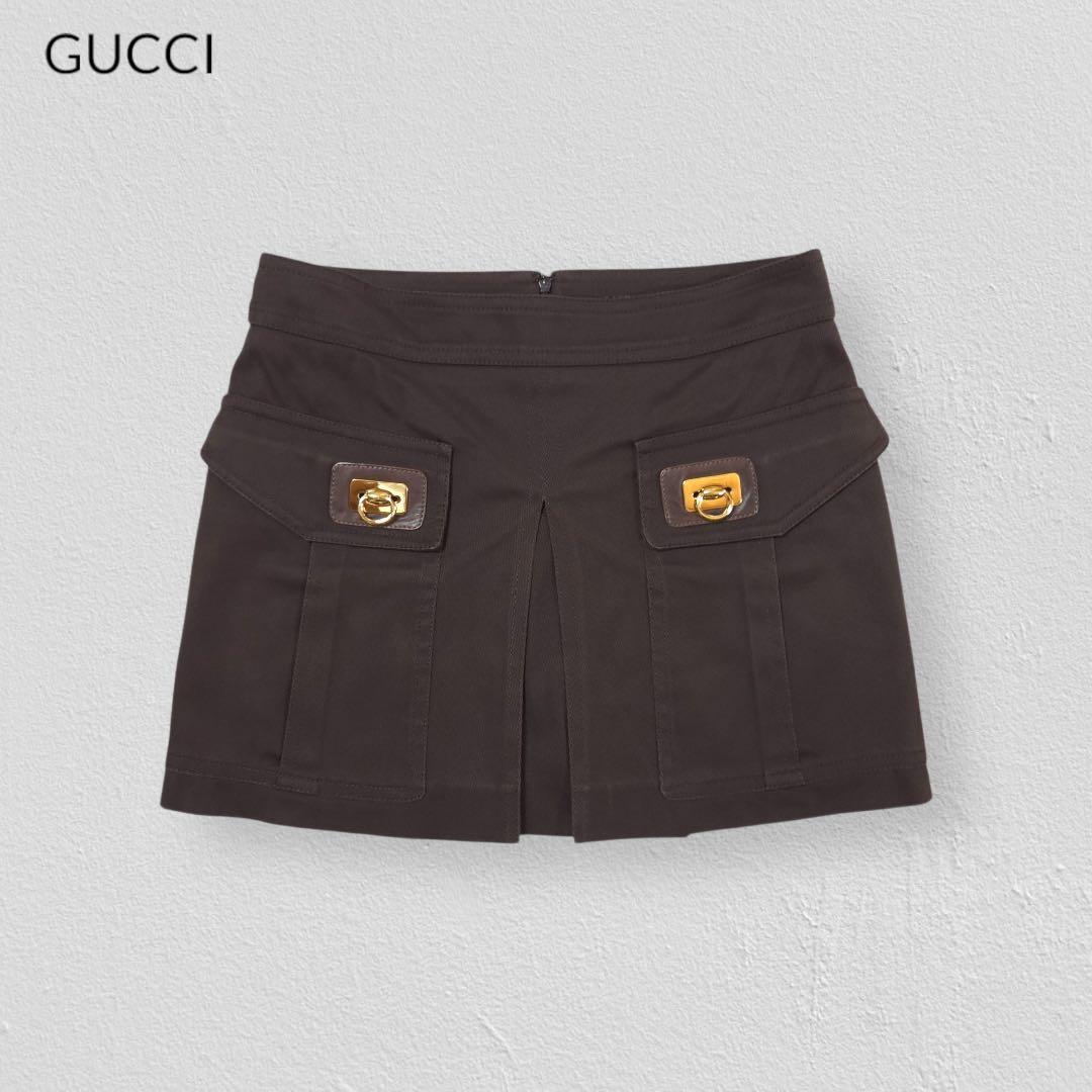 スカート GUCCI Dark Brown Mini Skirt 40