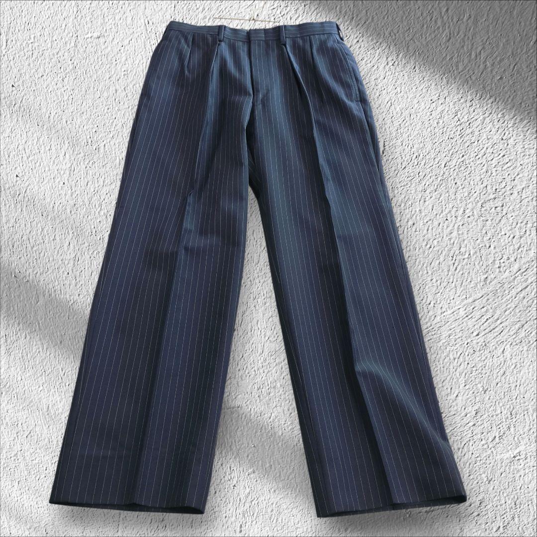 ②ポロラルフローレン ピンストライプ スーツ A5 ネイビー ブラック