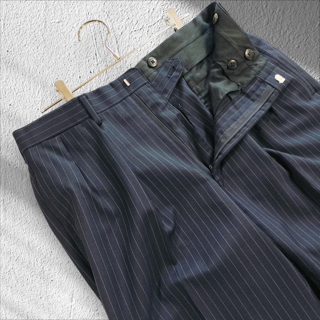 ②ポロラルフローレン ピンストライプ スーツ A5 ネイビー ブラック