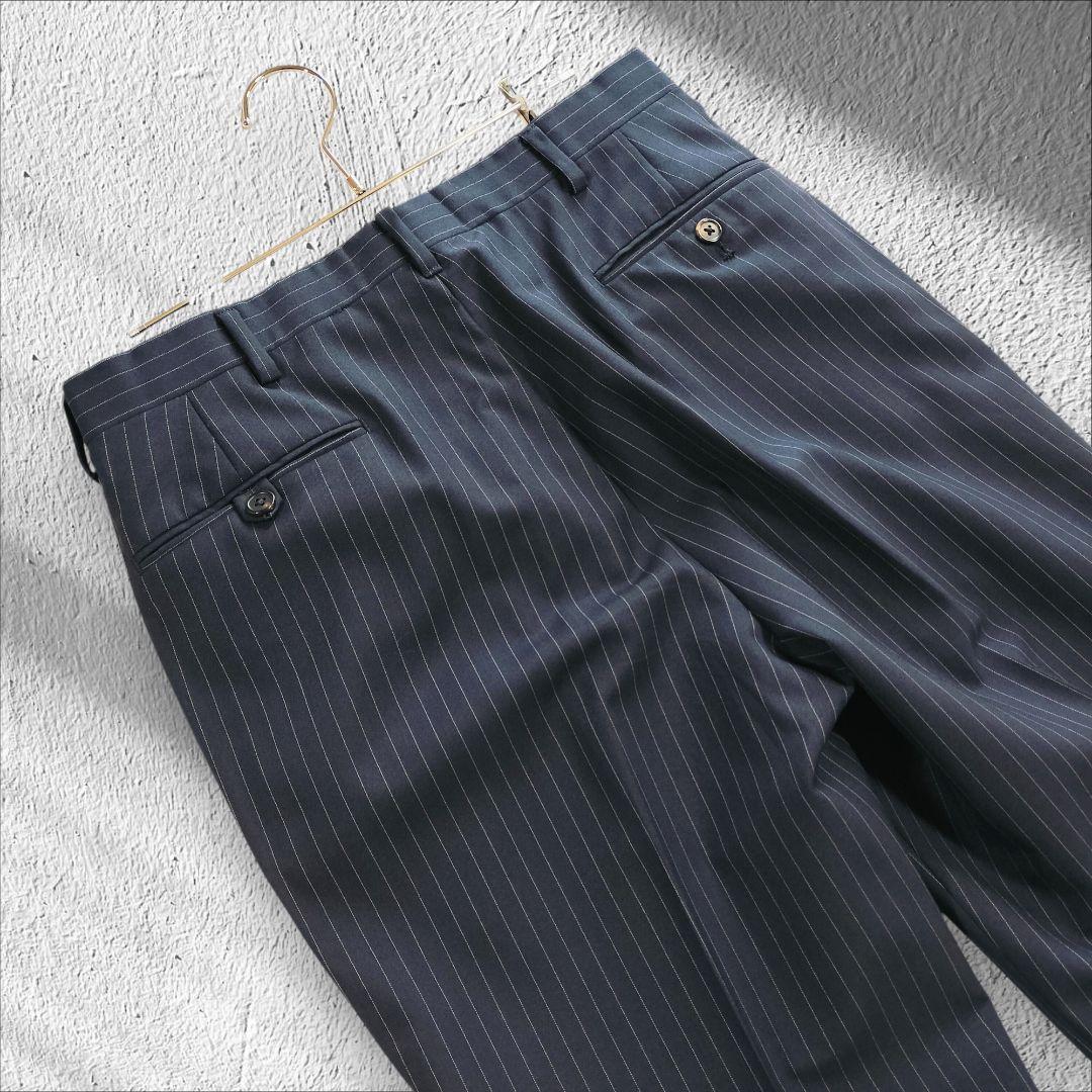 ②ポロラルフローレン ピンストライプ スーツ A5 ネイビー ブラック