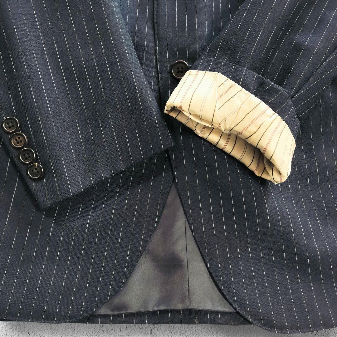②ポロラルフローレン ピンストライプ スーツ A5 ネイビー ブラック