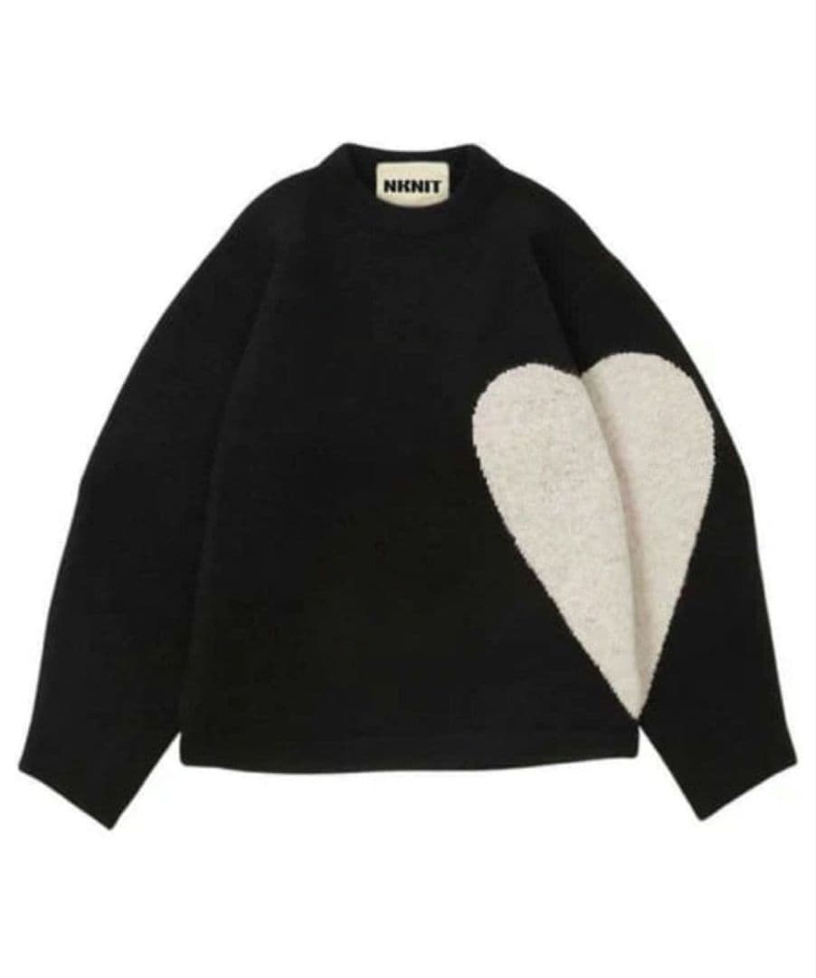 ンニット♡pattern KNIT ハートパターンニット