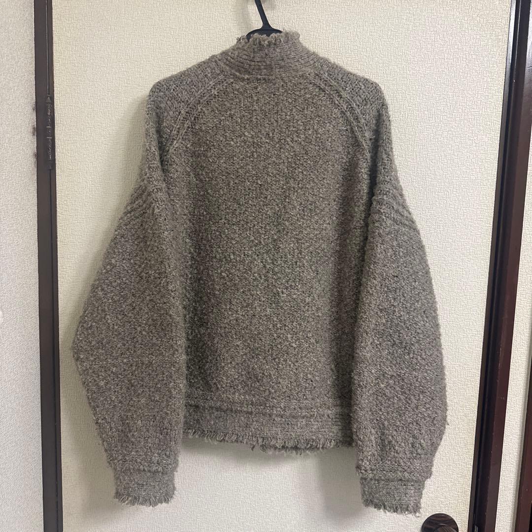 arri　Curensology ツイーディヤーンニットカーディガン