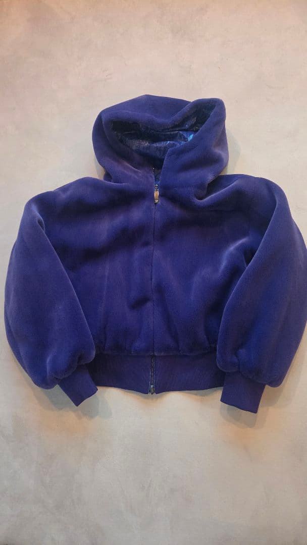 美品エンポリオアルマーニフェイクファーパーカーサイズ40パープル