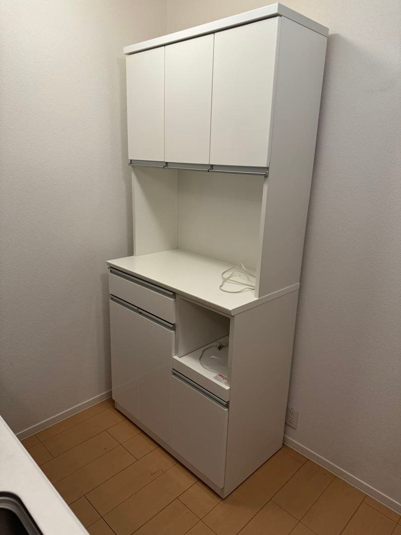 奈良発 ニトリ UPレジューム90 食器棚 ハイタイプ キッチン レンジボード