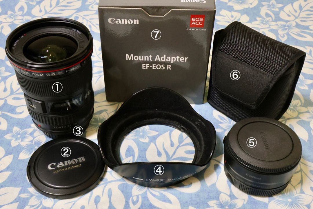 Canon EF 17-40mm f/4L とEF-EOSRセット