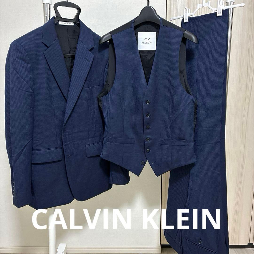 カルバンクライン 3ピース スーツ ネイビー セットアップ