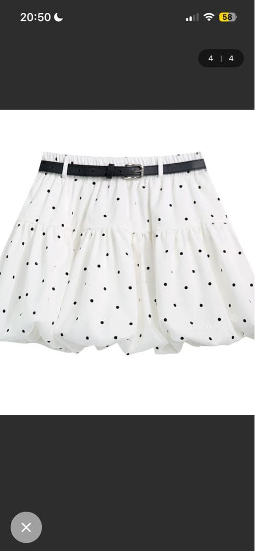 ホワイト ドットスカート
