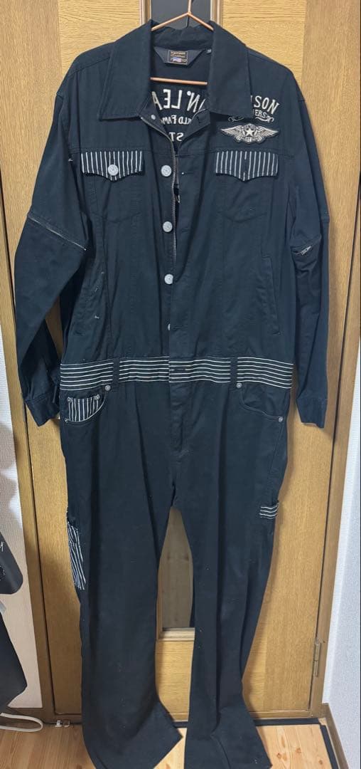 vanson バンソン つなぎ 刺繍 オールインワン XXL 羽 切替 2way