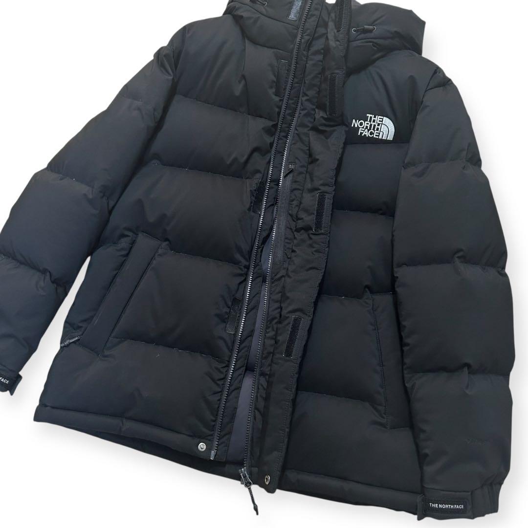 美品✨ノースフェイス ダウン L ブラック フーディー ジップアップ パーカー