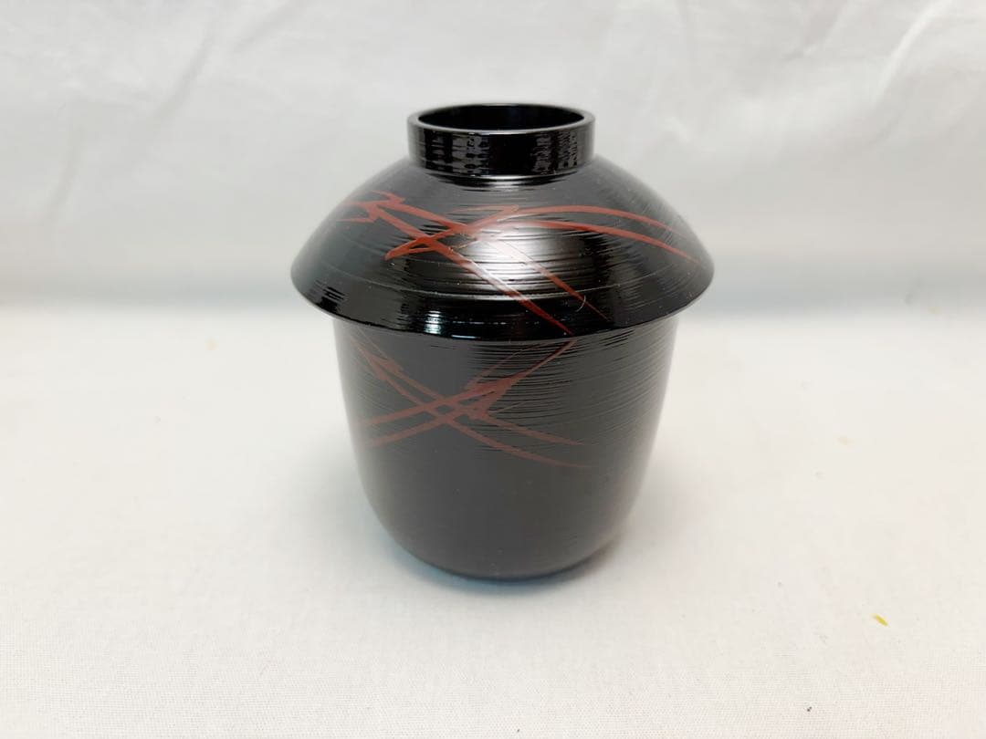 未使用 懐石道具 千筋黒塗 松葉蒔絵 箸洗い 十客揃え 会席料理 小吸物椀 元箱