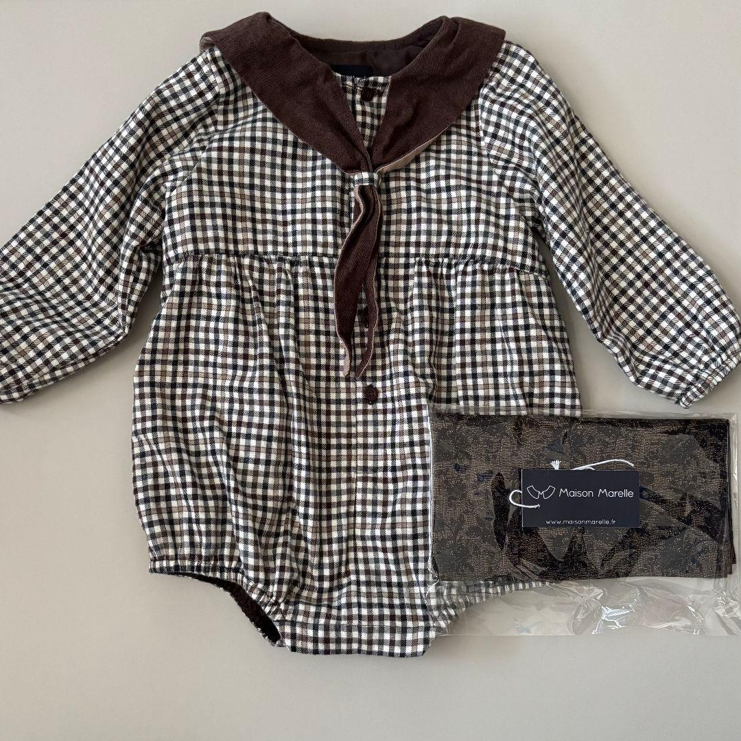 maisonmarelle RomperCAMBON brownロンパース24M