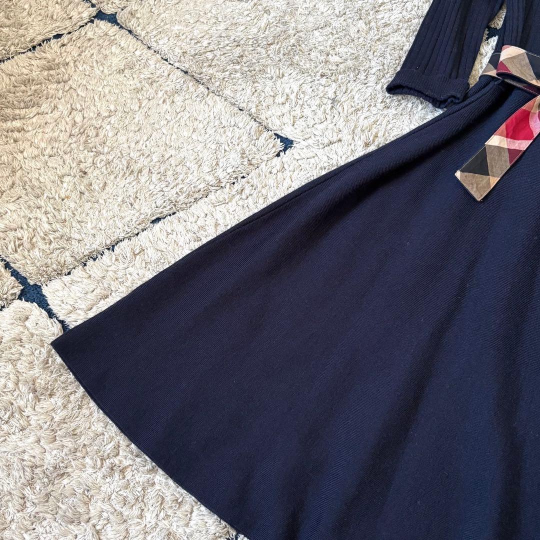 【美品✨】ブルーレーベルクレストブリッジ　切替　ドッキング　ワンピース　リボンM