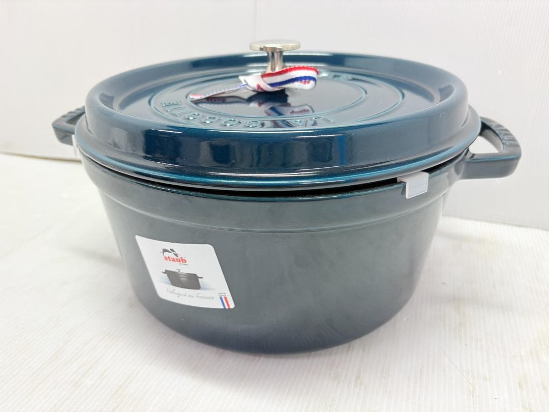 未使用 STAUB ストウブ ピコ・ココット 28cm ブルー 鋳鉄 ホーロー