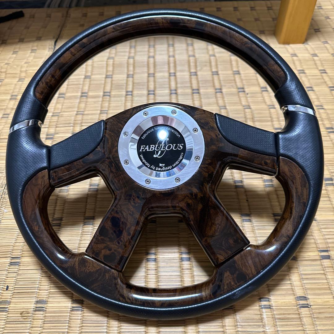 ファブレス ステアリングホイール ウッド調