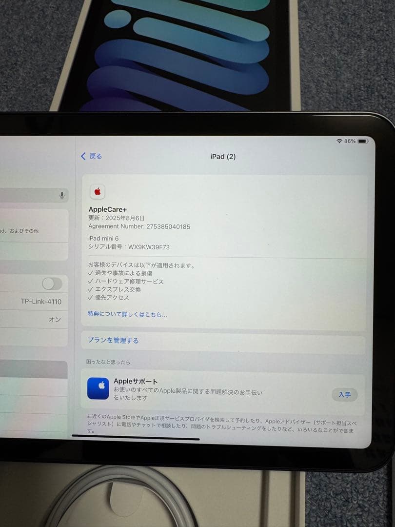 Apple iPad mini 第6世代　64GB バッテリー容量100%