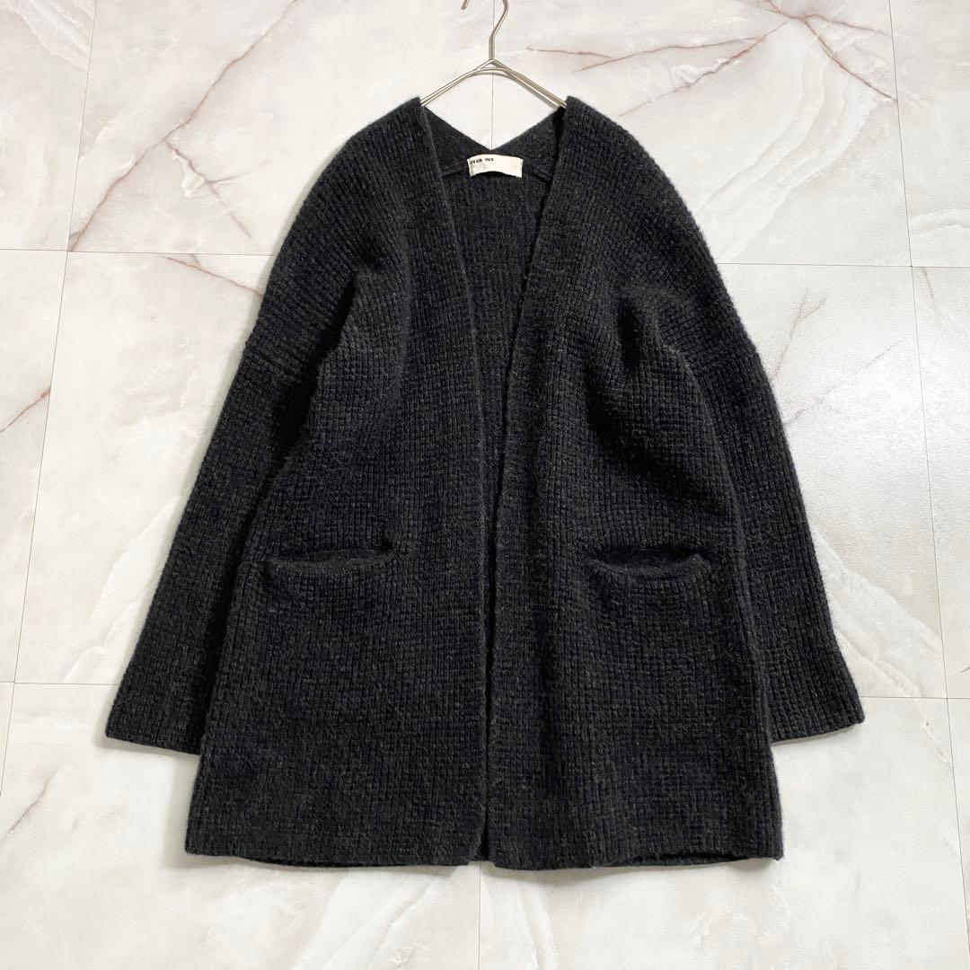 A18158 美品 エヴァムエヴァ ウールフォックスショートローブ チャコール