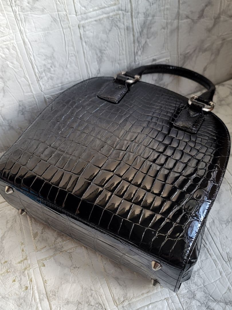 GENUINE CROCODILE SKIN 本クロコダイル バッグ 黒