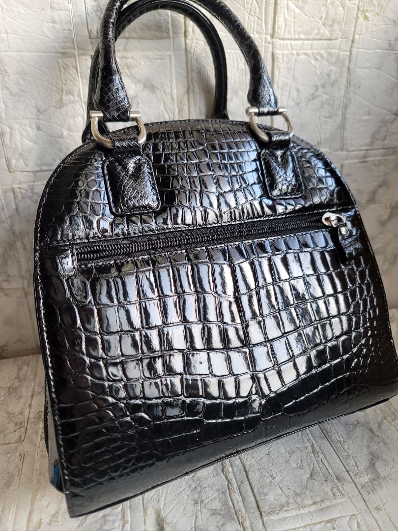 GENUINE CROCODILE SKIN 本クロコダイル バッグ 黒