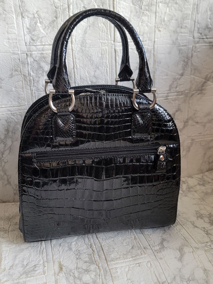 GENUINE CROCODILE SKIN 本クロコダイル バッグ 黒