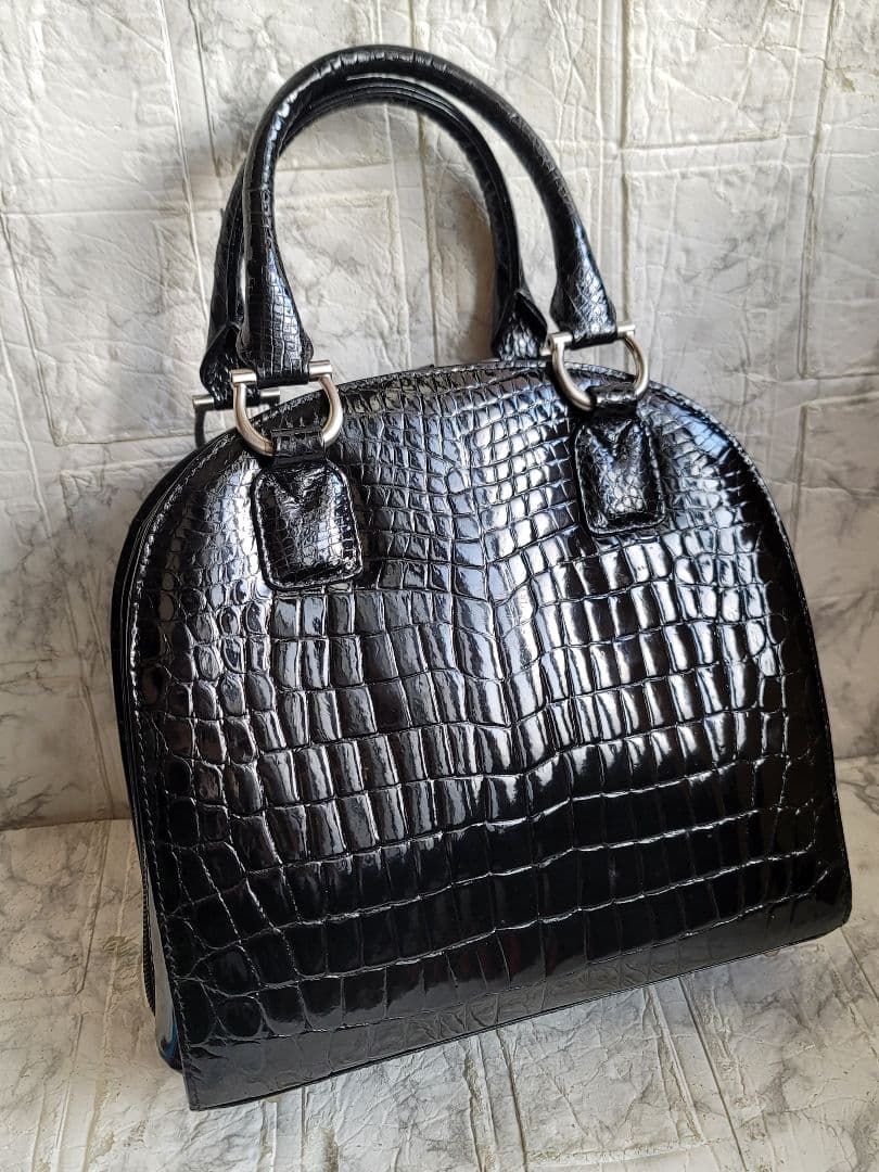 GENUINE CROCODILE SKIN 本クロコダイル バッグ 黒