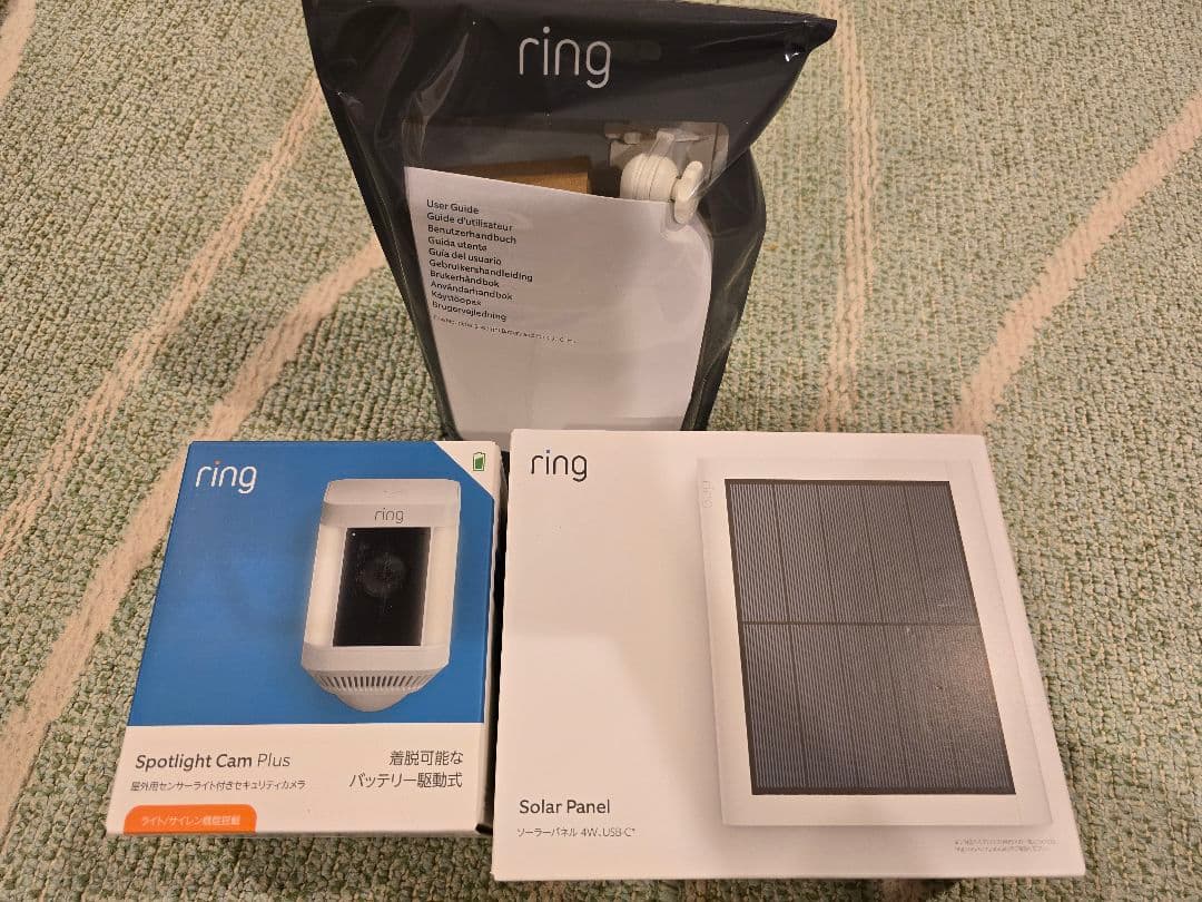 Ring 屋外用センサーライト付カメラ＋ソーラーパネル＋ポールマウント