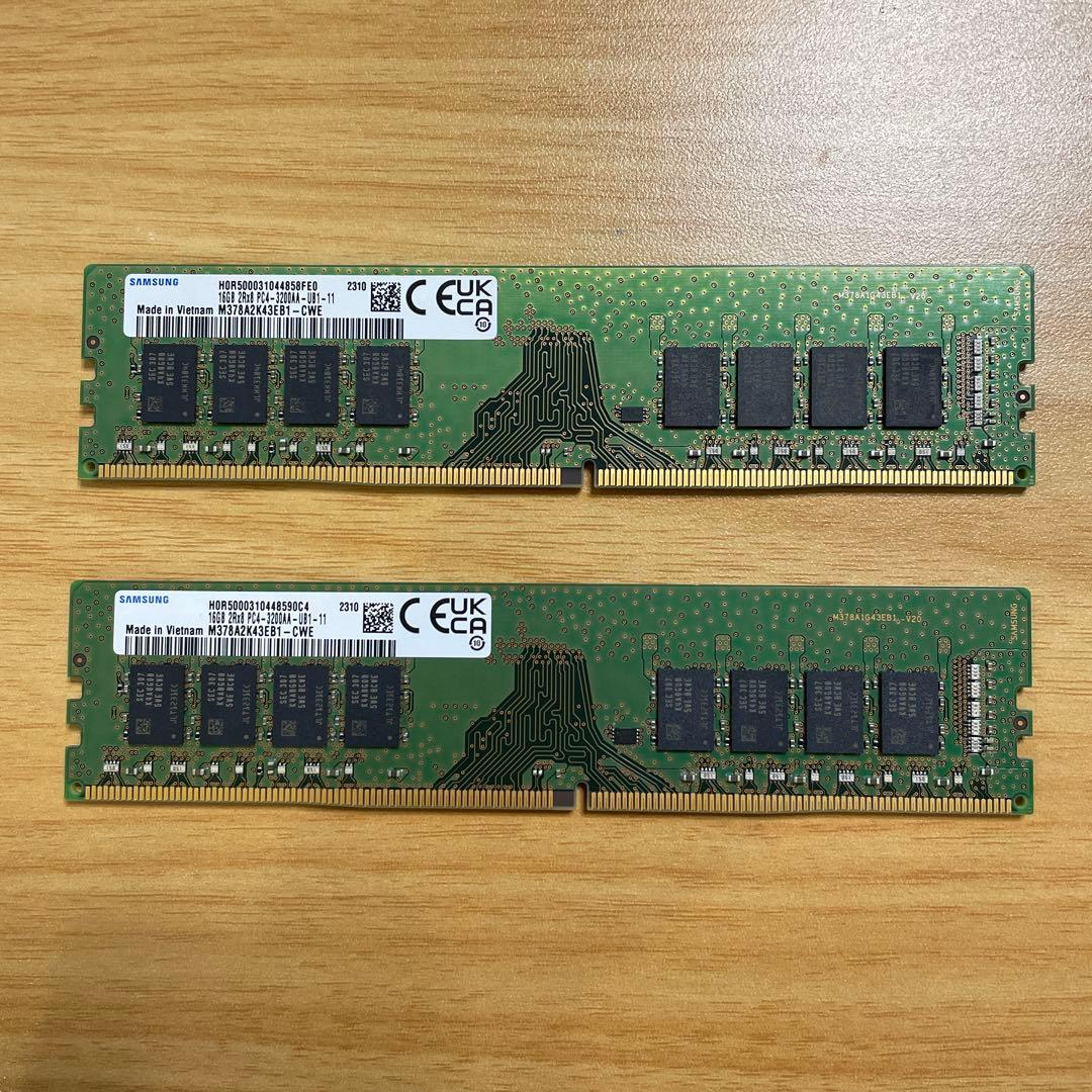 SAMSUNG DDR4 32GB（16GB×2）2R×8 PC4-3200AA