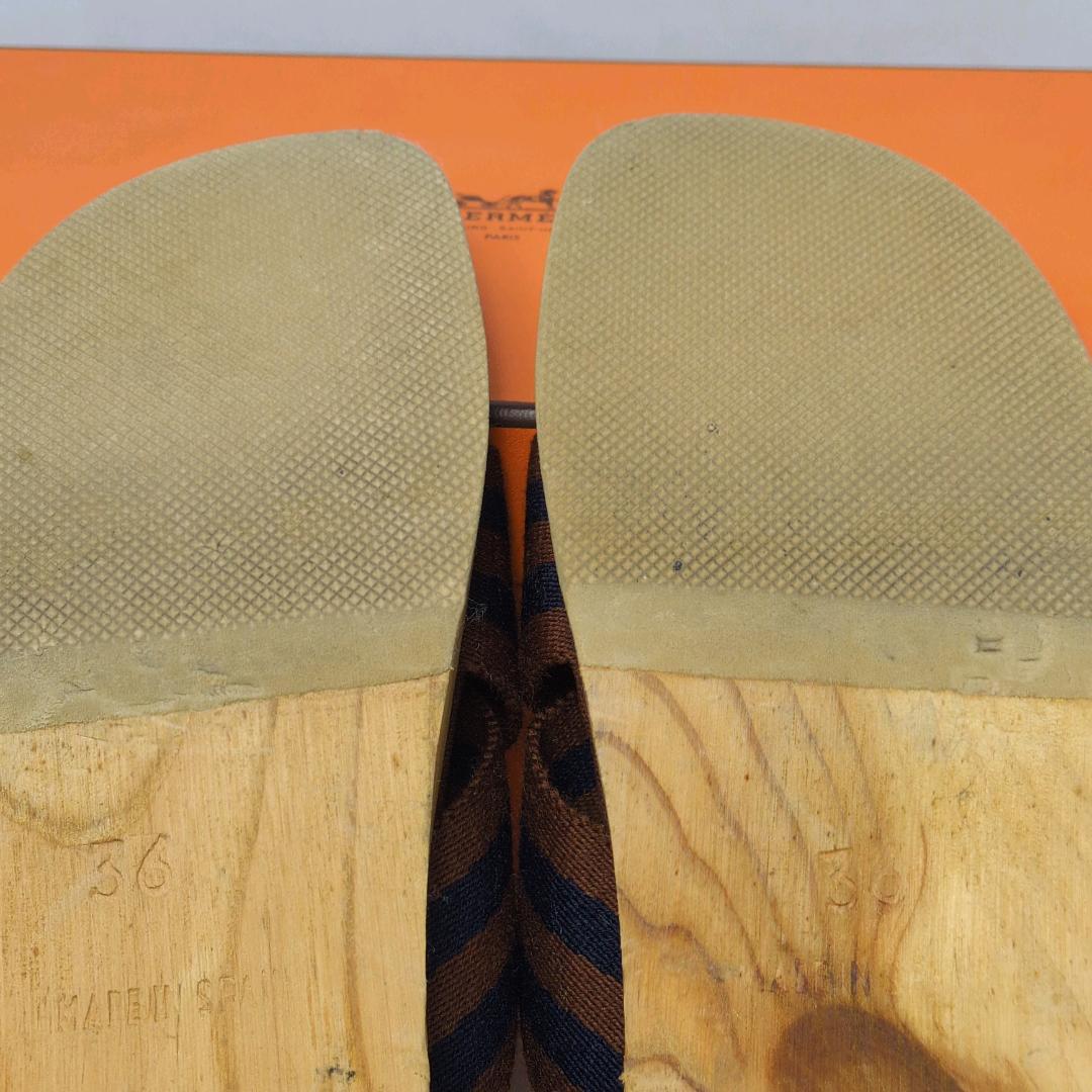 HERMES エルメス サンダル サイズ36 23cm 木製ソール 箱 保存袋付