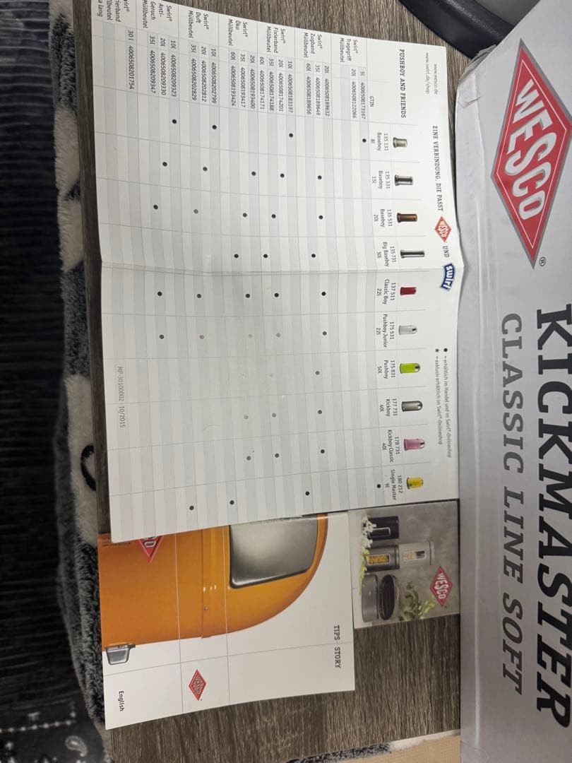 《未使用》ウェスコごみ箱33L ペダルピン&プラスチックライナー　クールグレー