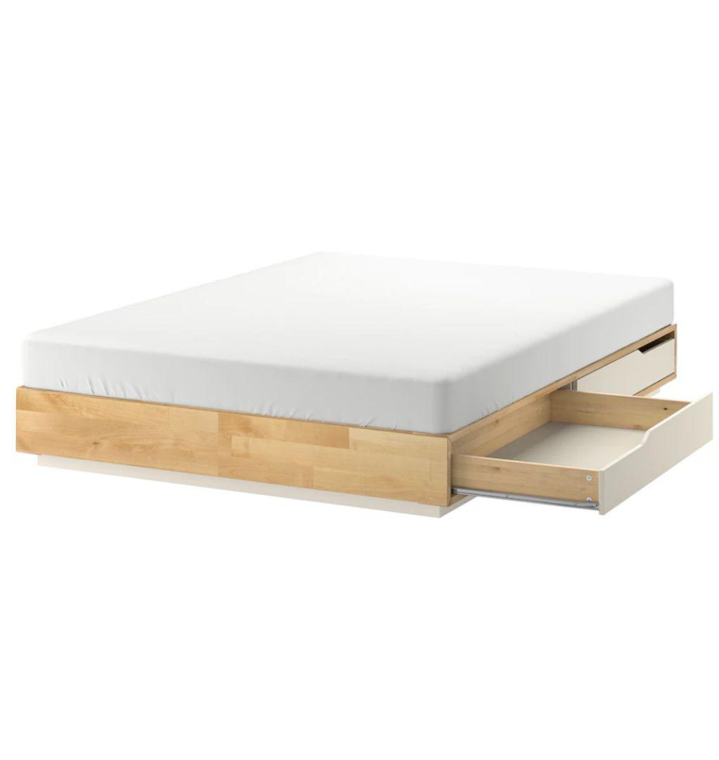 【IKEA】MANDAL マンダール ベッドフレーム ダブル 引き出し付き