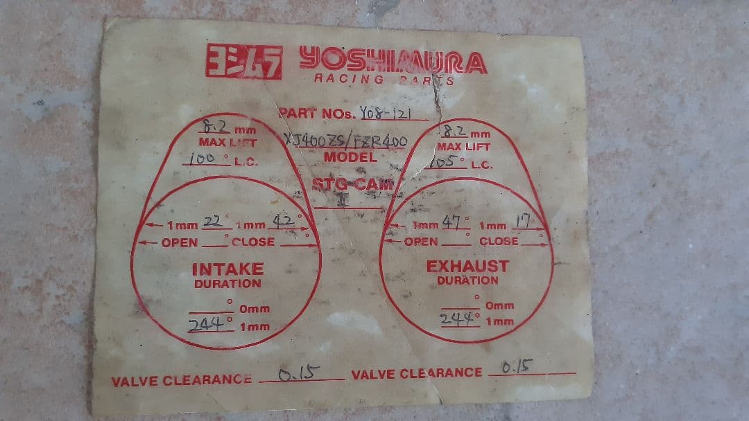 ヨシムラスペシャルレーシングカムシャフトセット33M
