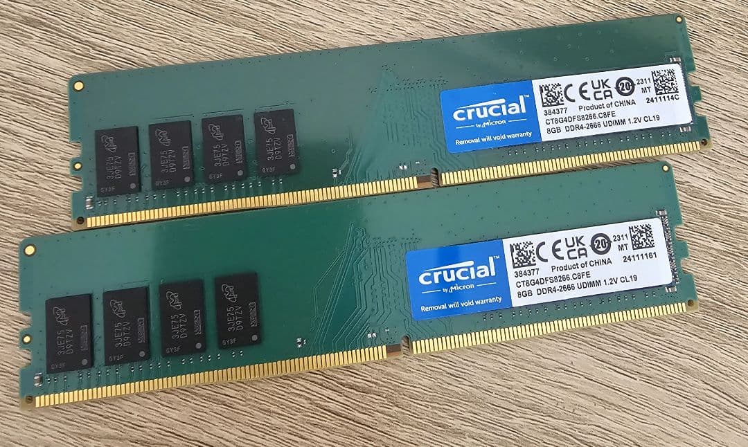 crucial DDR4 2666 8GB ×2 計 16GB