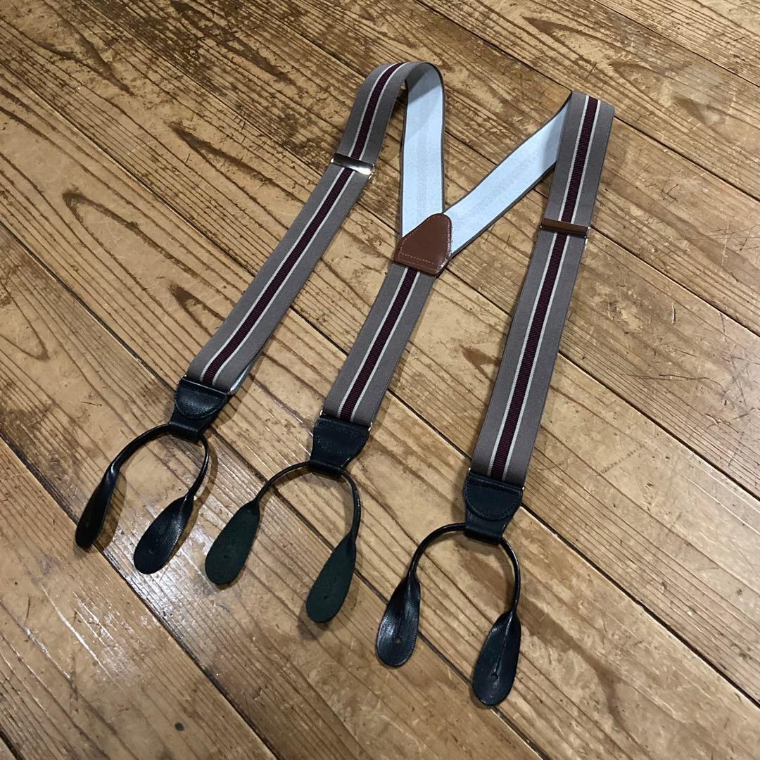 ビンテージ サスペンダー ストライプ 紳士 メンズ レトロ アンティーク 戦前
