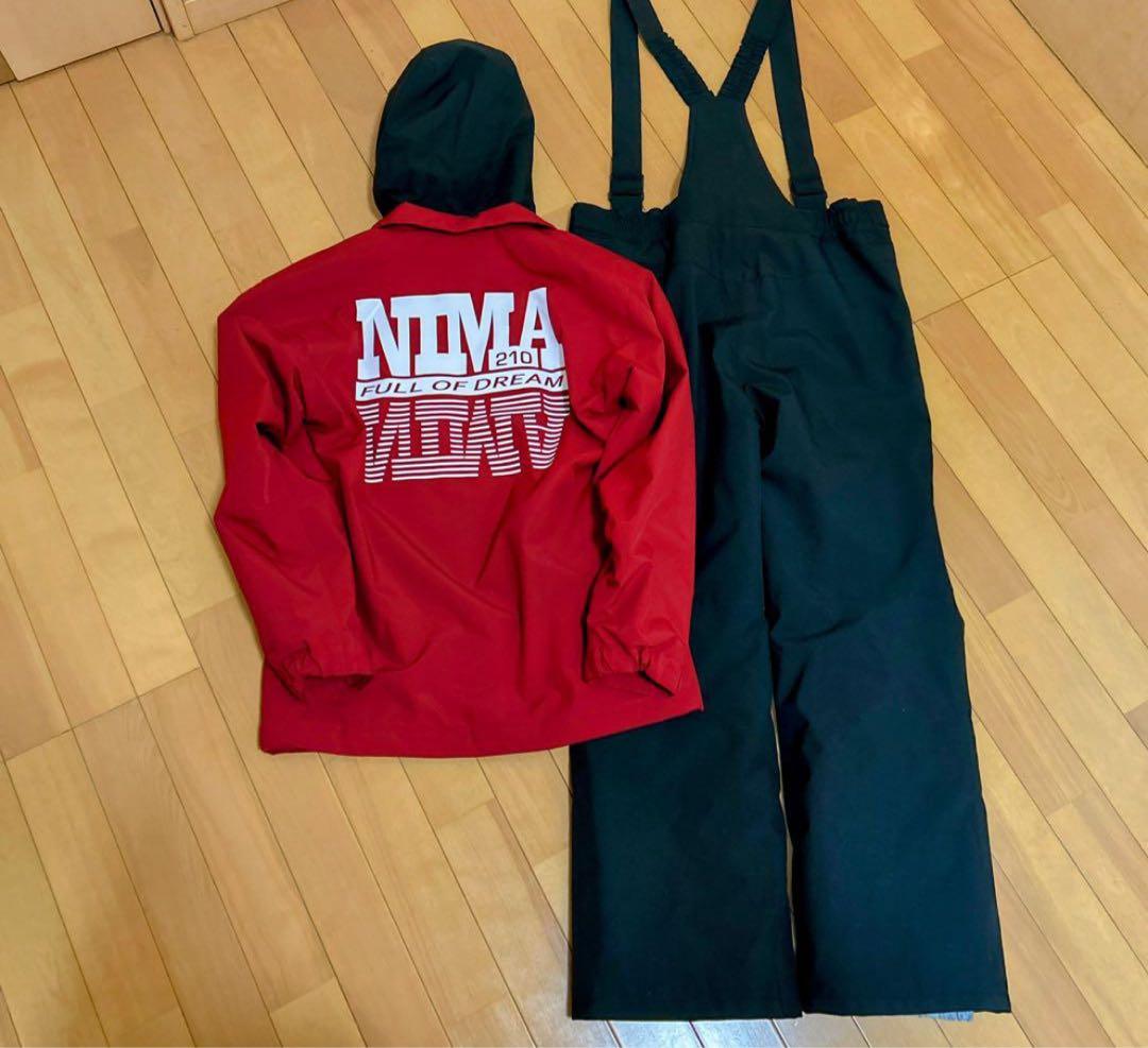 美品 nima スキーウェア ボードウェア上下セットスノーボード 男女兼用 m