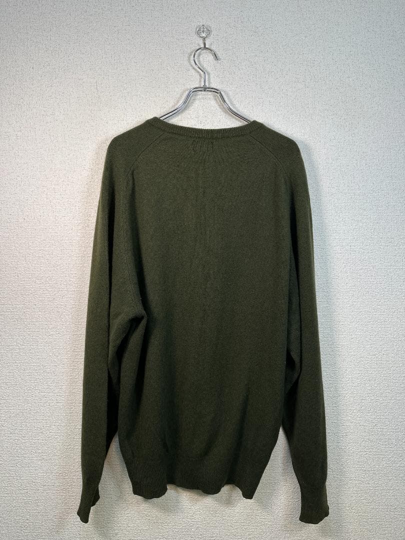 ジョンストンズ オブ エルガン ピュアカシミヤ製Vネックアーガイルセーター 44