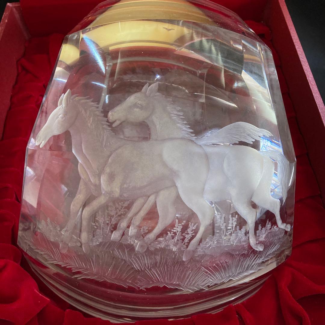 モーゼル　花瓶　馬　高さ約26cm