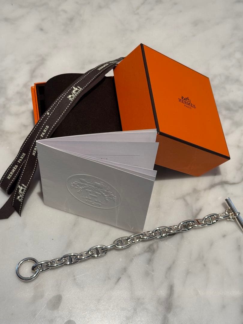 エルメス シルバー　ブレスレット　シェーヌダンクル　GM 15コマ