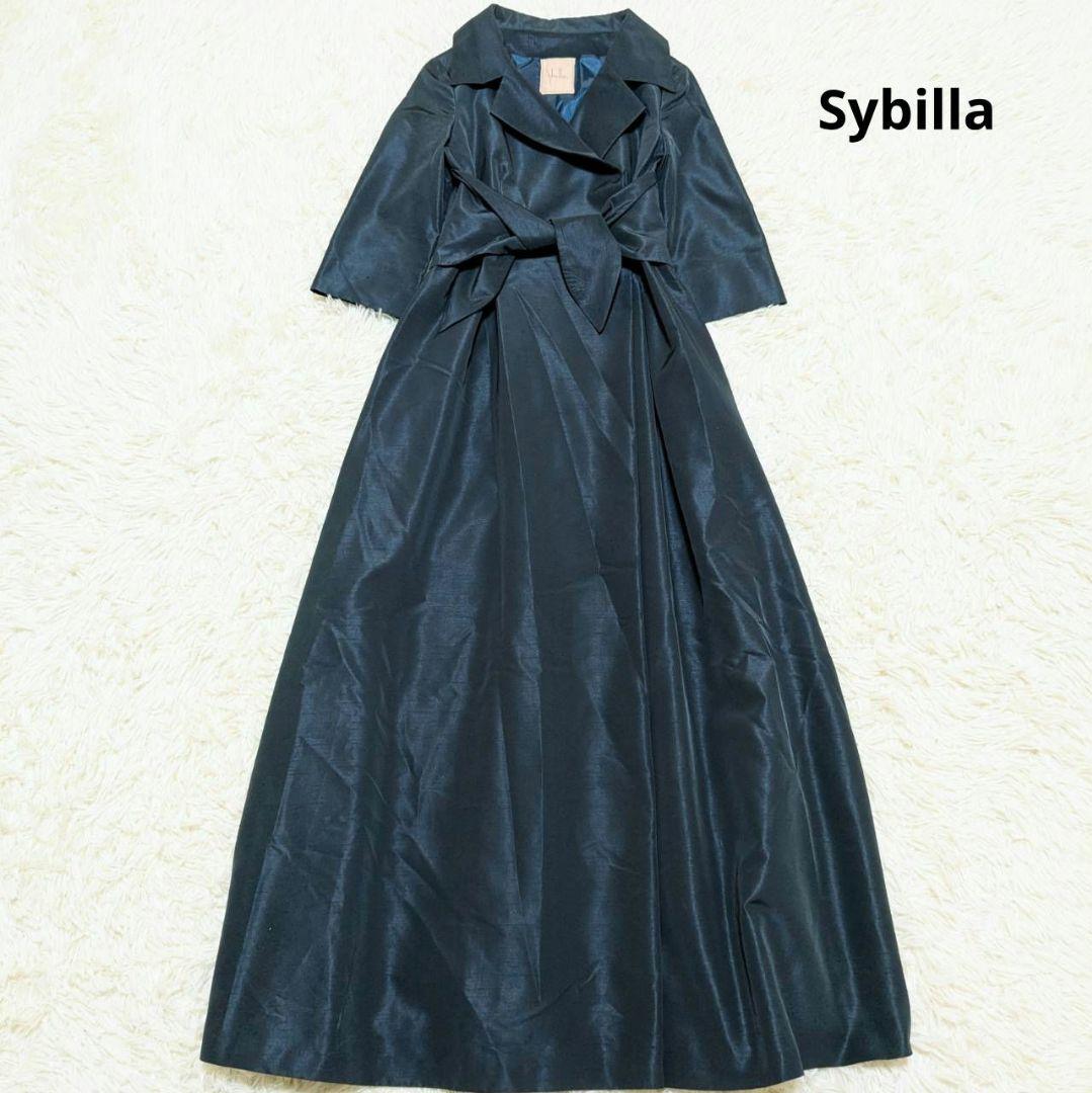 ✨美品✨ シビラ マキシ丈 ワンピース リボンベルト 深緑 M